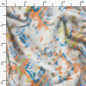 Soimoi Floral Print, Cotton Cambric, Quilting Fabric Sold by The Yard 42 Inch Wide, Medium Weight Cotton Fabric, Sewing Supplies,White & Orange