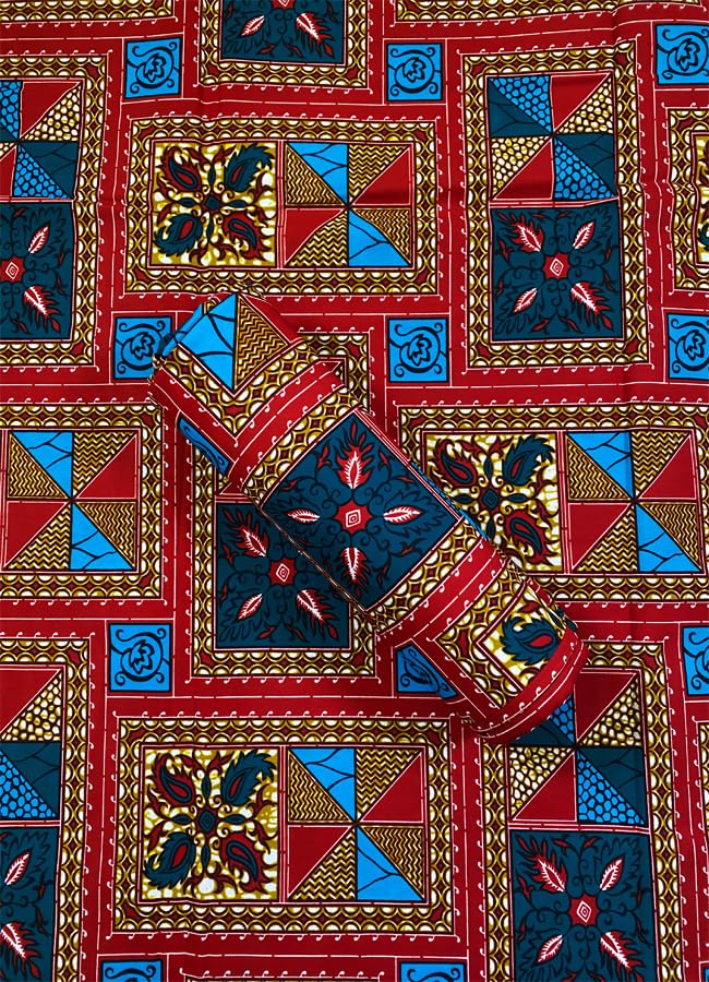 African Ankara Wax Prints Fabrics-Unique and Traditional - Orange, Sky-Blue, White, Black, Green, Golden-Brown, Sell by 6 Yards- 100% Cotton-for Men and Women