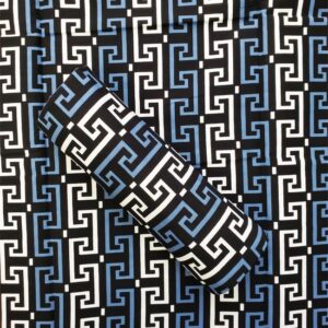 African Wax Print- Dark-Blue, Gray, Black, White -Sell by 6 Yards-100% Cotton - for Men and Women