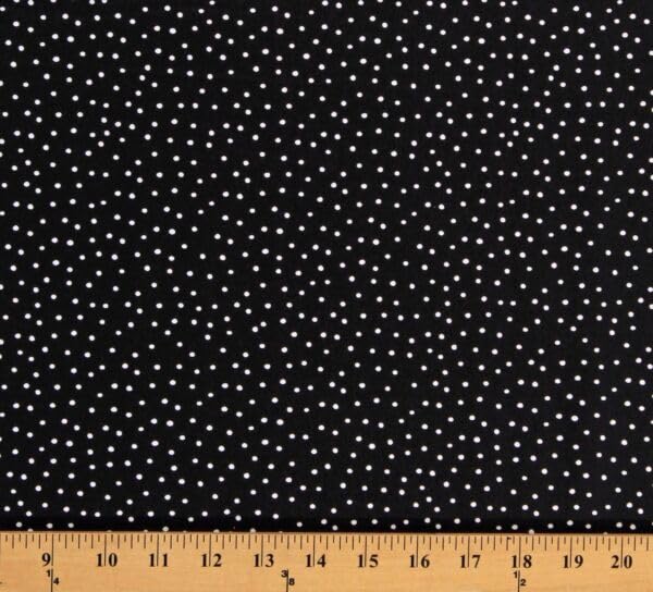 FlashPhoenix Quality Sewing Fabric – 100% Cotton Dinky Small White on Black Fabric Print Size; 36" x 44" Inch (by The Yard)