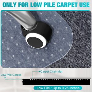 Office Chair Mat for Carpeted Floors, 30'' x 48'' Clear Computer Desk Chair Mat for Low and No Pile Carpeted Floors, Thick and Sturdy Carpet Protector, Easy Glide and Flat Without Curling