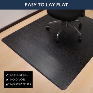 SALLOUS Chair Mat for Hard Floors, 63" x 51" Large Chair Mat for Hardwood Floor, Desk Chair Mats Home Floor Protector, Vinyl Chair Mat with Bling Surface (Black)