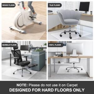 Clear Chair Mat for Hardwood Floor: 48" x 36" Plastic Office Chair Mats for Hard Wood and Tile Floor, Easy Glide No-Slip Floor Mat for Rolling Chair, Heavy Duty Pvc Floor Protector under Computer Desk