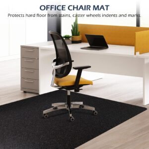 Office Chair Mat for Hard Floors, 63" x 51" Large Chair Mat for Hardwood Floor, Slip Resistant Floor Protector Chair Mat with Bling Surface Design, Vinyl Desk Mat for Home Office (Black)