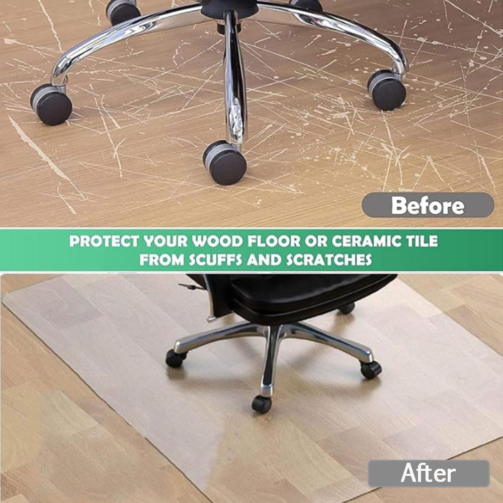 Office Floor Mats for Rolling Chairs Hardwood Clear PVC Chair Mat 0.04" 0.06" Thick Flat Without Curling,Hard Floor Use Custom Size (Color : T1mm/0.04")