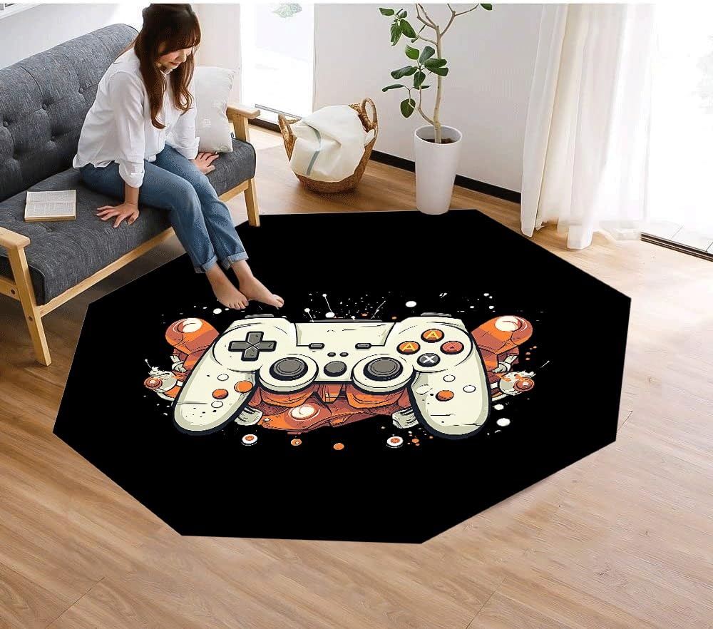 Gaming Chair mat for Hardwood Floor Office Chair Mat Octagon Floor Mats Computer Desk Chair Mat for Carpet Desk Chair Mat for Carpeted Floors,100cm (Color : 16)