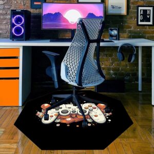 Gaming Chair mat for Hardwood Floor Office Chair Mat Octagon Floor Mats Computer Desk Chair Mat for Carpet Desk Chair Mat for Carpeted Floors,100cm (Color : 16)