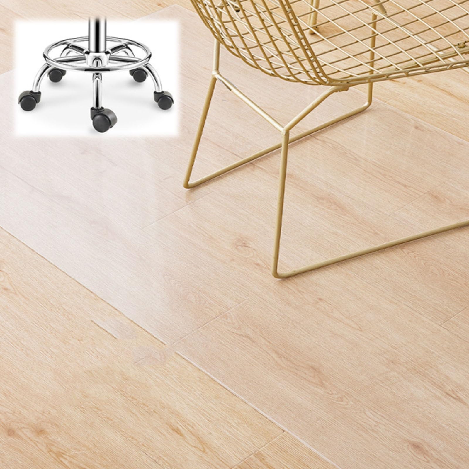 Home Office Chair Mat for Hardwood Floor 36"X48" 48"X72" 71"X87" 12x16in Multi-Purpose Clear PVC Chairmats for Easy Glide for Chairs (Color : T1mm/0.04")