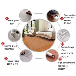 Office Chair Mat for Carpet & Hardwood Floor Clear Floor Protector Mat Multipurpose Scratch Resistant Rectangle Chair Pad Waterproof Non-Slip Thick 0.04" 0.06" (Color : T1mm/0.04")