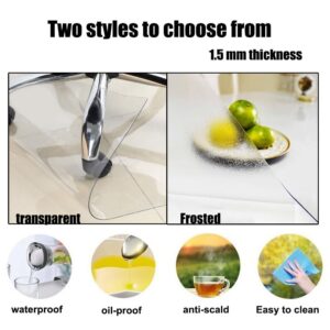 Office Chair Mat, Carpet Protector Chair Mat, Desk Mat, PVC Vinyl Floor Mat, Floor Protector, Table Protector, 0.06" Waterproof Transparent Pad for Entrance Hall Bedroom (Color : Clear)