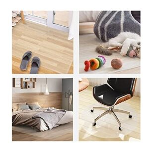 Clear PVC Desk Chair Mat Transparent Heavy Duty Hard Chair Mat for Wood Floors, Rectangular Home Carpet Protector, Can Be Cut Multipurpose Vinyl Roll for Hallway Entryway Foyer Hall Area Rugs,60-160cm