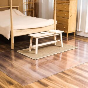 0.04"/0.06" Chair Mat Clear Easy Glide on Hard Floors Transparent Floor Protector Pad for Carpet parquet Tiles Slip Resistant Protection Floors (Color : T1.5mm/0.06")