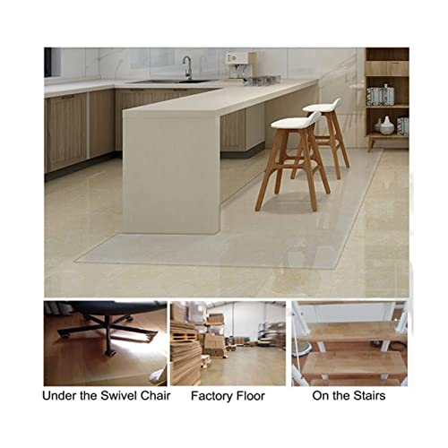 Clear PVC Desk Chair Mat Area Rug Runner Rug for Hard Wood/Tile Floor, Extra Long Plastic Hallway Carpet Protector, Door Mats, Can Be Cut, Indoor Outdoo,1.5mm Thick,75/95/115/135/155cm Wide for Office