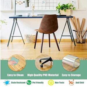 Clear PVC Desk Chair Mat Floor Mat Large,PVC Transparent Office Computer Floor Protector Non-Slip Durable,1.5mm Thick,95/115/135/155cm Wide,100-600cm Length for Office & Home (Color : Thick 1.5mm, S