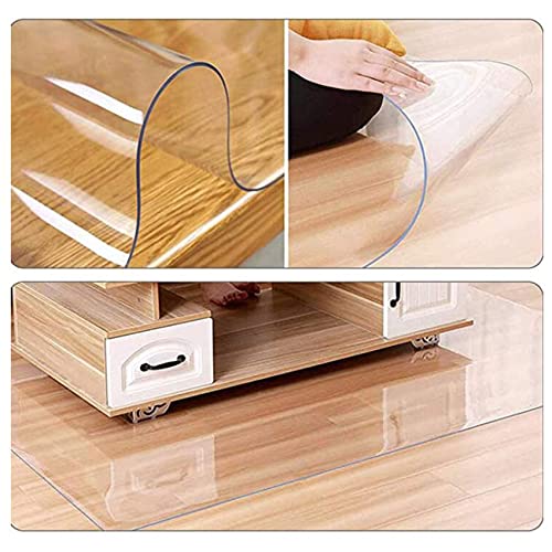 Clear PVC Desk Chair Mat Floor Mat Large,PVC Transparent Office Computer Floor Protector Non-Slip Durable,1.5mm Thick,95/115/135/155cm Wide,100-600cm Length for Office & Home (Color : Thick 1.5mm, S