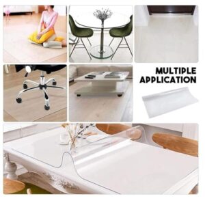 Clear PVC Desk Chair Mat 1.5mm Chair Mat Office Chair Mat, Chair Mat for Floor Protection,Non-Slip Office Chair Mat Desk Pads Mat,Transparent Waterproof Chair Mat for Hardwood Floor Carpet,65/85/105/