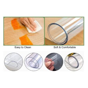 Clear PVC Desk Chair Mat Office Chair Mat for Hardwood Floor, Rectangular Vinyl Floor Protector Mat, Non-Slip Durable Floor Protector Mat for Office Home Hard Floor Carpet-70cm/90cm/110cm/130cm/150cm