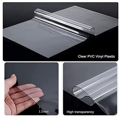 Clear PVC Desk Chair Mat Home Tile Floor Protector Mat,Thick 1.5/2mm, 60/80/90/100/120cm Wide,Office Chair Mat Desks Mats Non Slip PVC Transparent Rectangle Floor Protector Mat for Hard Floor,Made to