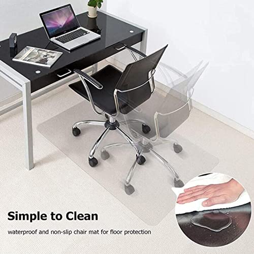 Clear PVC Desk Chair Mat Home Tile Floor Protector Mat,Thick 1.5/2mm, 60/80/90/100/120cm Wide,Office Chair Mat Desks Mats Non Slip PVC Transparent Rectangle Floor Protector Mat for Hard Floor,Made to