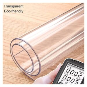 Clear PVC Desk Chair Mat 1mm Transparent Non-Slip Office Chair Mat,Transparent Non-Slip Office Chair Mat,Plastic Vinyl Floor Runner Protector Waterproof Dustproof,70/90/110/130/150cm wide,100-280cm le