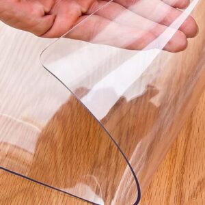 Clear PVC Desk Chair Mat 1.5mm Carpet Protector for Hardwood Floors,100% Waterproof Vinyl Plastic Floor Mat,Chairmats Non-Slip, wear-Resistant, Easy to Clean, for Office Home Hard Floor Carpet,80-160c