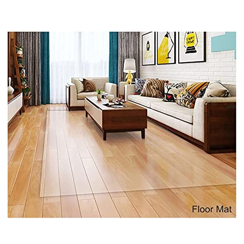 Clear PVC Desk Chair Mat Anti-Slip Floor Protective Mat for Hardwood Floor, 1.5MM Thick Clear Floor Protector Carpet for Hard Surface Floors, Non Slip Easy Clean Area Rug Pad,110cm/130cm/150cm wide fo