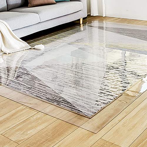 Clear PVC Desk Chair Mat Transparent Floor Protector,Office Chair Mat for Hardwood Floor, Carpet Protector, Transparent Plastic Non-Skid Waterproof Rug Runner, Can Be Cut for Office & Home (Color : C