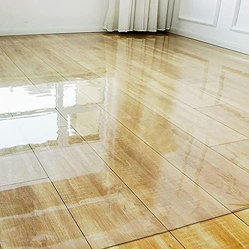 Clear PVC Desk Chair Mat Transparent Floor Protector,Office Chair Mat for Hardwood Floor, Carpet Protector, Transparent Plastic Non-Skid Waterproof Rug Runner, Can Be Cut for Office & Home (Color : C