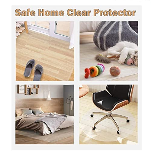 Clear PVC Desk Chair Mat 1mm Clear PVC Floor Protector Mat,Office Chair Mat,Plastic Vinyl Floor Runner Protector Waterproof Dustproof,70/90/110/130/150cm Wide,100-280cm Length for Office & Home (Colo