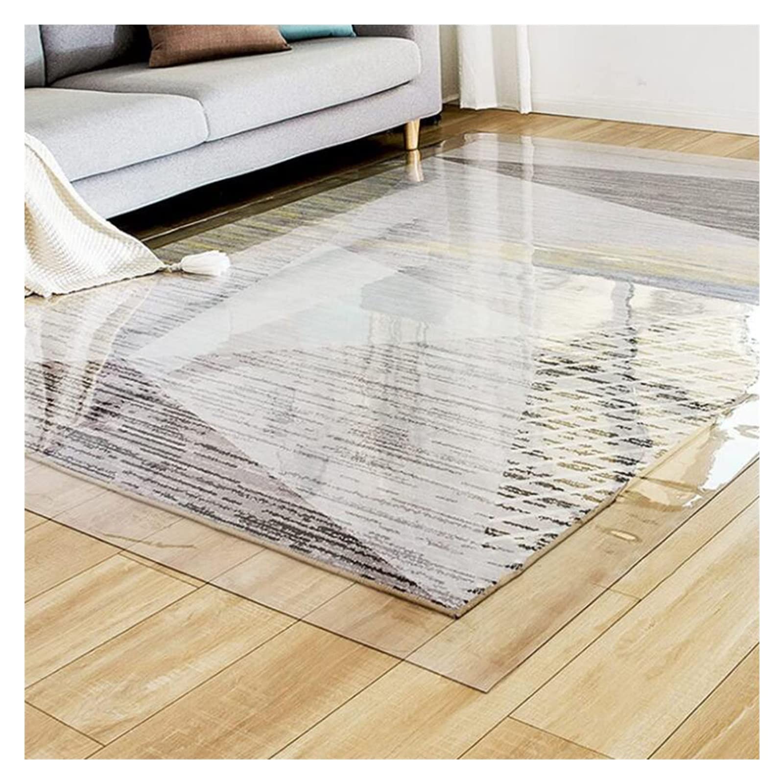 Clear PVC Desk Chair Mat 1.5mm Clear Vinyl Plastic Runner Rugs Protector, Office Chair Mat for Hardwood Floor, Non-slip Entrance Door Mats,80/100/120/140/160cm Wide,Plastic Vinyl Floor Runner Protecto