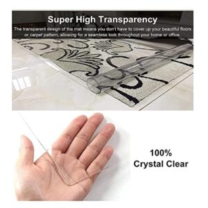 Clear PVC Desk Chair Mat Clear Vinyl Floor Runner Protect Pads,Doormat Protector Chair Mat,1.5mm,Office Chair Mat for Hardwood Floor, Carpet Protector, 110/120/130/140/150/160cm Wide,Office Home Chair