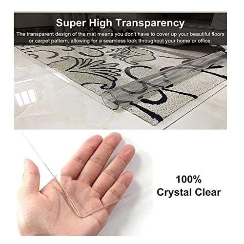 Clear PVC Desk Chair Mat Clear Vinyl Floor Runner Protect Pads,Doormat Protector Chair Mat,1.5mm,Office Chair Mat for Hardwood Floor, Carpet Protector, 110/120/130/140/150/160cm Wide,Office Home Chair