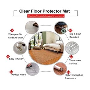 Clear PVC Desk Chair Mat Clear Vinyl Floor Runner Protect Pads,Doormat Protector Chair Mat,1.5mm,Office Chair Mat for Hardwood Floor, Carpet Protector, 110/120/130/140/150/160cm Wide,Office Home Chair