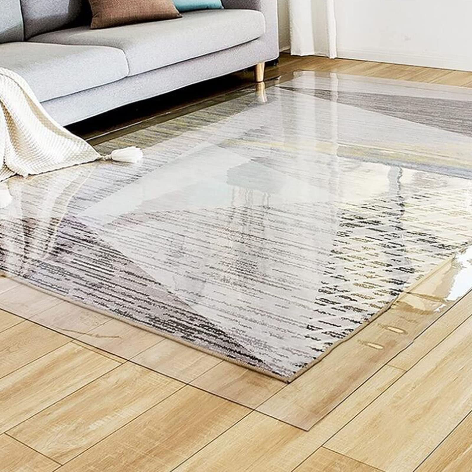 Clear PVC Desk Chair Mat 2mm Runner Rug Heavy Duty Floor Runner/Protector for Hardwood Floors Transparent PVC Large Office Chair Mat for Hardwood Floor, Non-slip Entrance Door Mats, 80/100/120/140cm w