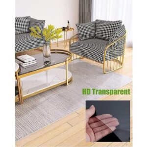 Clear PVC Desk Chair Mat 1mm Clear Plastic PVC Runner Rug for Kitchen Dining Room,Transparent Non-Slip Office Chair Mat,Plastic Vinyl Floor Runner Protector Waterproof Dustproof,85/105/125/145cm Wide