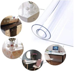 Clear PVC Desk Chair Mat Clear Rectangle PVC Chair Mat Protector 1.5mm Thickness for Hard Floor Carpet Protection 80/100/120/140/160cm Wide,Plastic Vinyl Floor Runner Protector Waterproof Dustproof fo