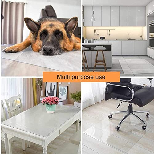 Clear PVC Desk Chair Mat Chair Mat for Floor Protection, for Hardwood Floors/Carpet Protector, Plastic Carpet PVC Transparent High Impact Strength Office HouseholdNot Deformed Floor mat,1mm,100-160cm