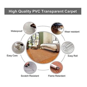 Clear PVC Desk Chair Mat Chair Mat for Floor Protection, for Hardwood Floors/Carpet Protector, Plastic Carpet PVC Transparent High Impact Strength Office HouseholdNot Deformed Floor mat,1mm,100-160cm