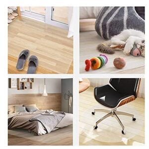 Clear PVC Desk Chair Mat PVC Floor Protection Pad Door Mat for Hardwood Floor, 1.5MM Thick Clear Floor Protector Carpet for Hard Surface Floors, Non Slip Easy Clean Area Rug Pad,110cm/130cm/150cm wide