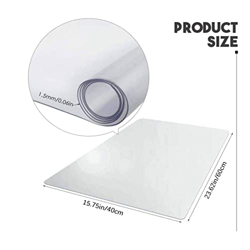 Clear PVC Desk Chair Mat Office Chair Mat for Hard Floors,Floor Mat,Door Mats,1.5mm Thick,95/115/135/155cm wide,100-600cm length,Clear Plastic Vinyl Rug Protector Cover, Family & Pet Friendly Transpar