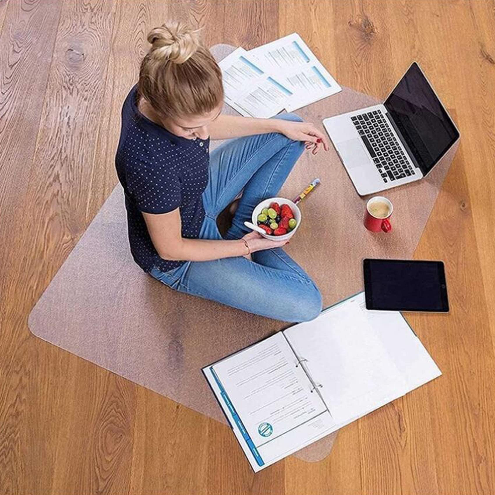 Clear PVC Desk Chair Mat Clear Chair Mat Transparent Clear Floor Protector Carpet for Hard Surface Floors, Non Slip Easy Clean Area Rug Pad,Thick 1.5mm,60/80/90/100/120cm wide,Area Rugs Hallway PVC Tr