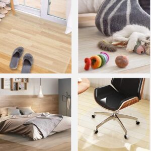 Clear PVC Desk Chair Mat Clear Floor Protector Carpet for Hard Surface Floors, Non Slip Easy Clean Area Rug Pad,Thick 1.5mm,60/80/90/100/120cm wide,Area Rugs Hallway PVC Transparent Runner Mat for Off