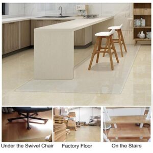 Clear PVC Desk Chair Mat Clear Plastic Entry Rugs Runners, Transparent Anti Slip Carpet Mats/Indoor Kitchen Waterproof Floor Pads Protector, Easy to Clean-110cm/130cm/150cm Wide,Can Be Cut for Office