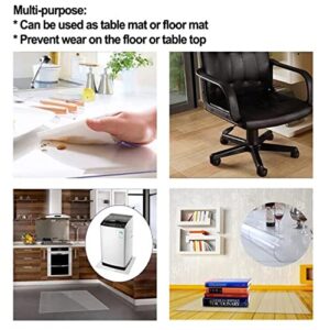 Clear PVC Desk Chair Mat 1.5/2mm Office Chair Mat Non Slip PVC Transparent Rectangle Floor Protector Mat,Clear Plastic Rug Protector Mat for Hallway Entrance Hardwood Floor,60/80/90/100/120/140/160/18