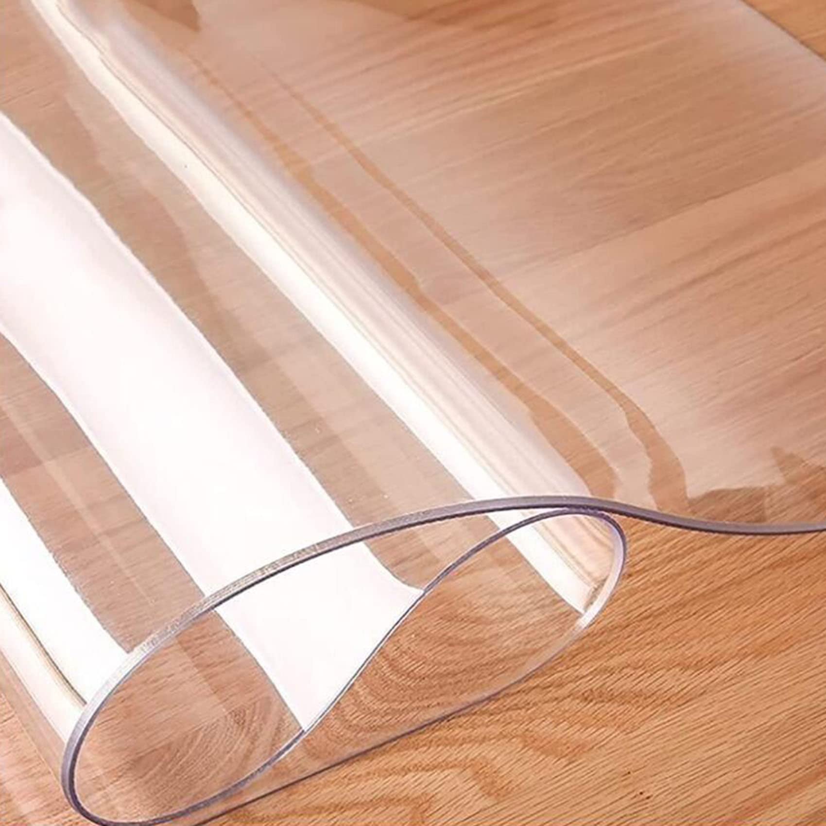 Clear PVC Desk Chair Mat Transparent Carpet Hallway Hardwood Floors Mat,Area Rugs Clear Vinyl Plastic Floor Runner Protector, Carpet Protector for Home/Office/Hall/Low Pile Rugs Doormat-70cm/90cm/110c