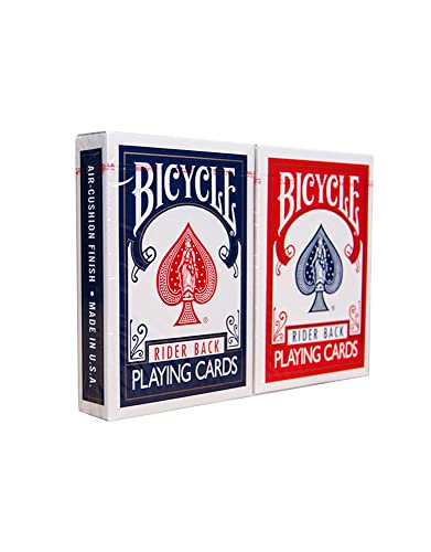 Bicycle Rider Back Playing Cards, Standard Index, Poker Cards, Premium Playing Cards, Red & Blue, 2 Count (Pack of 1)