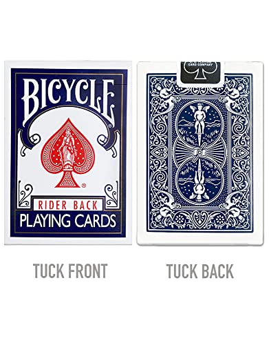 Bicycle Rider Back Playing Cards, Standard Index, Poker Cards, Premium Playing Cards, Red & Blue, 2 Count (Pack of 1)