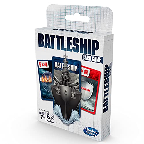 Hasbro Gaming Battleship Card Game for Kids Ages 7 and Up, 2 Players Strategy Game Brown/a