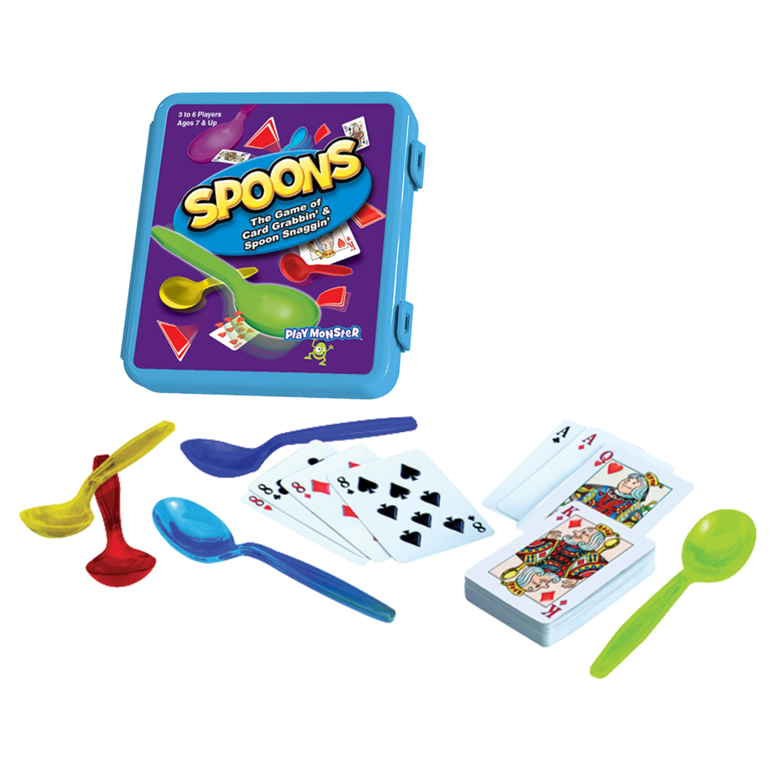 Spoons in a Case, Spoons Game, Family Games for Kids and Adults, Travel Game, Fun Games for Family Game Night, Card Games for Kids, Board Games for Kids 8-12, Kids Games Ages 8-12, Games for Adults