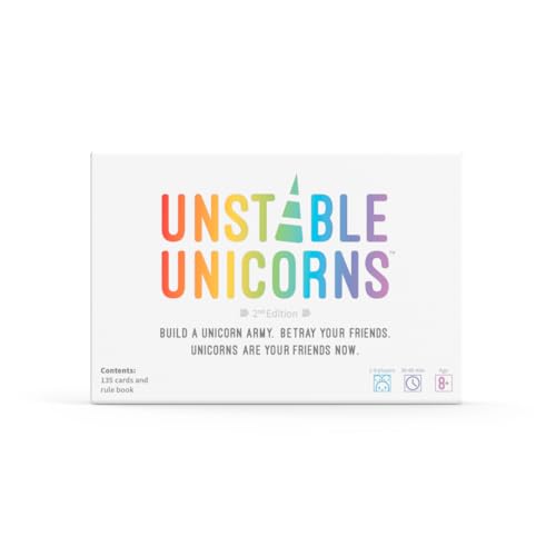 Unstable Games - Unstable Unicorns Base Game - Competitive Award-Winning Card Game For Kids, Teens, Adults - 2-8 Players, Easy, Quick